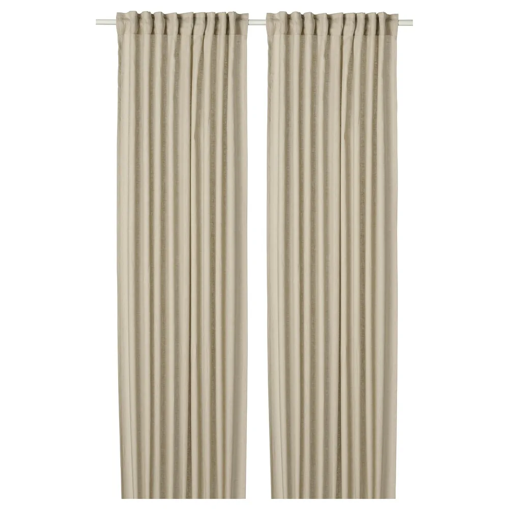 IKEA DYTÅG (ИКЕА ДИТОГ) — Занавеска, 2 шт., бежевый/на ленте, 145х300 см