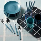 IKEA TÅNGMÄRLA (ИКЕА ТОНГМЭРЛА) — Набор столовых приборов, 16 шт., тёмный серо-синий — фото 3