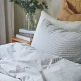 IKEA SOLFIBBLA (ИКЕА СОЛФИББЛА) — Пододеяльник и 2 наволочки, серый белый/полоска 200х200/50х60 см — фото 6