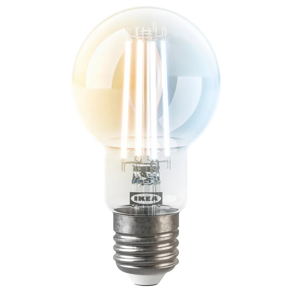 IKEA KAJPLATS (ИКЕА КАЙПЛАТС) — Лампочка LED E27 470 люмен, умная белый спектр/прозрачная/шар