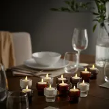 IKEA SKATGÅS (ИКЕА СКАТГОС) — Набор чайных свечей LED, с зарядной подставкой белый — фото 3