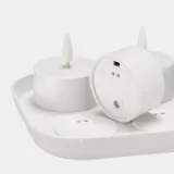 IKEA SKATGÅS (ИКЕА СКАТГОС) — Набор чайных свечей LED, с зарядной подставкой белый — фото 4