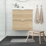 IKEA TOFTBO (ИКЕА ТОФТБО) — Коврик для ванной, серо-белый/меланж 40х60 см — фото 4
