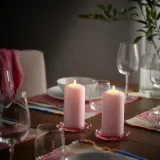 IKEA DAGLIGEN (ИКЕА ДАГЛИГЕН) — Свеча столб без запаха, светло-розовый 14 см 40 ч — фото 2