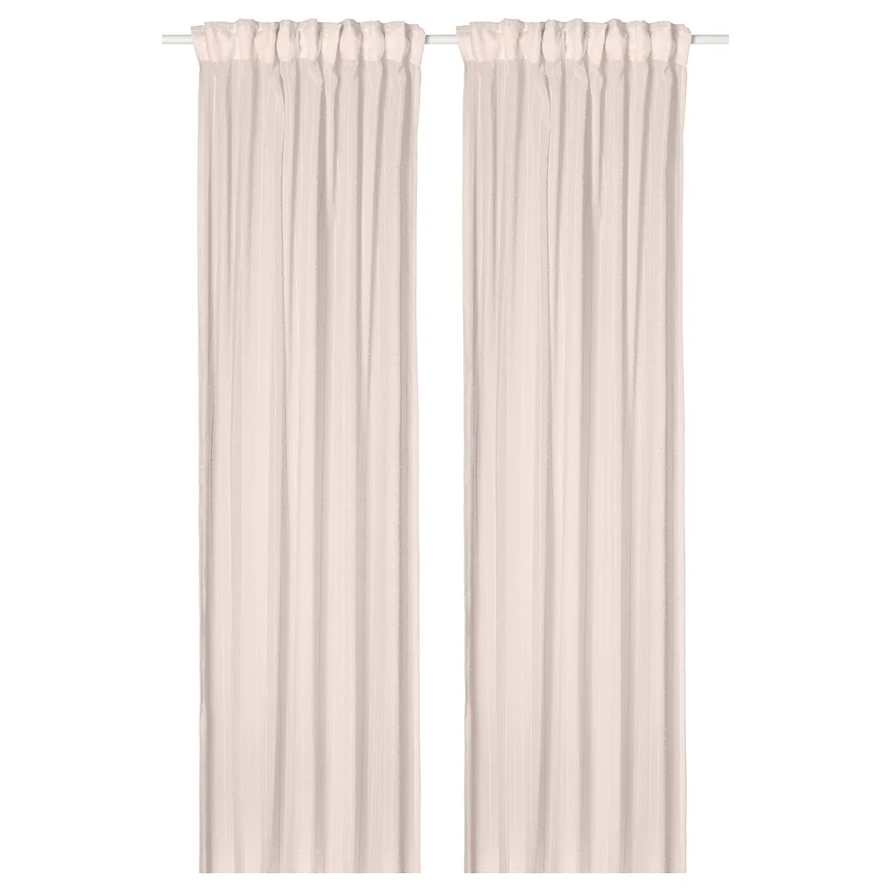 IKEA MATILDA (ИКЕА МАТИЛДА) — Занавески, 2 шт., бледно-розовые/на ленте 145x250 см