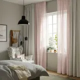 IKEA MATILDA (ИКЕА МАТИЛДА) — Занавески, 2 шт., бледно-розовые/на ленте 145x250 см — фото 2