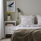 IKEA BRUDKRUSBÄR (ИКЕА БРУДКРУСБЭР) — Пододеяльник и наволочка, белый разноцветный/цветочный узор 150x200/50x60 см — фото 6