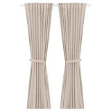 IKEA LENDA (ИКЕА ЛЕНДА) — Занавеска на завязках, 2 шт., светло-розовая/на ленте 140x250 см — фото 1