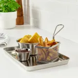 IKEA GRILLTIDER (ИКЕА ГРИЛЛТИДЕР) — Поднос для сервировки, нержавеющая сталь 30x20 см — фото 4