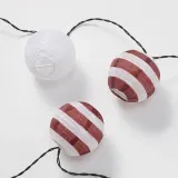 IKEA SOLVINDEN (ИКЕА СОЛВИНДЕН) — Гирлянда светодиодная, 12 ламп, на солнечной батарее, для улицы/красная в полоску — фото 5