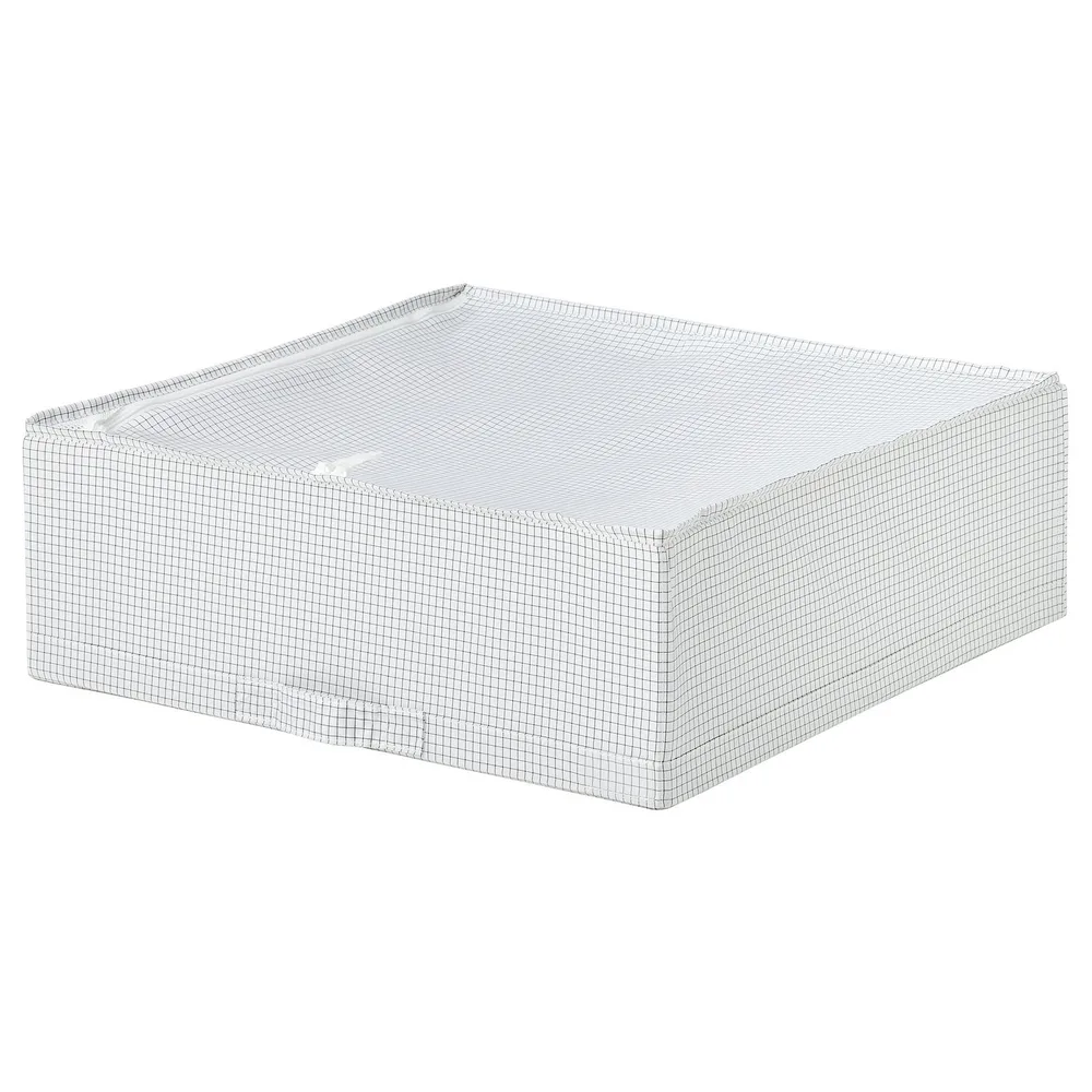 IKEA STUK (ИКЕА СТУК) — Кофр для одежды/белья, белый/чёрный 51x51x18 см