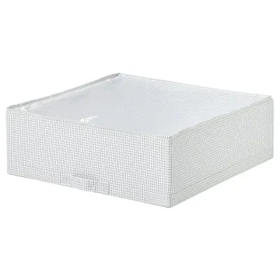 IKEA STUK (ИКЕА СТУК) — Кофр для одежды/белья, белый/чёрный 51x51x18 см