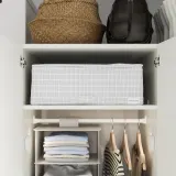 IKEA STUK (ИКЕА СТУК) — Кофр для одежды/белья, белый/чёрный 51x51x18 см — фото 2