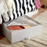 IKEA STUK (ИКЕА СТУК) — Кофр для одежды/белья, белый/чёрный 51x51x18 см — фото 3