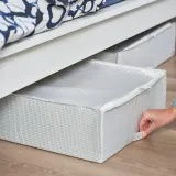 IKEA STUK (ИКЕА СТУК) — Кофр для одежды/белья, белый/чёрный 51x51x18 см — фото 6