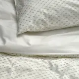 IKEA BANDKNIPPE (ИКЕА БАНДКНИППЕ) — Пододеяльник и наволочка, белый/зелёный 150x200/50x60 см — фото 2