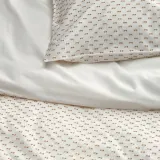 IKEA BANDKNIPPE (ИКЕА БАНДКНИППЕ) — Пододеяльник и наволочка — белый/бежевый 150х200/50х60 см — фото 2