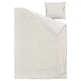 IKEA BANDKNIPPE (ИКЕА БАНДКНИППЕ) — Пододеяльник и наволочка — белый/бежевый 150х200/50х60 см — фото 5
