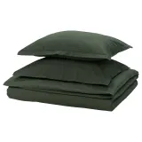 IKEA LUKTVICKER (ИКЕА ЛУКТВИКЕР) — Пододеяльник и 2 наволочки, тёмно-зелёный 200x200/50x60 см — фото 1