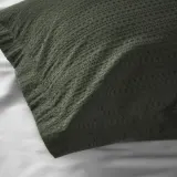 IKEA LUKTVICKER (ИКЕА ЛУКТВИКЕР) — Пододеяльник и 2 наволочки, тёмно-зелёный 200x200/50x60 см — фото 2