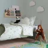 IKEA BARNDRÖM (ИКЕА БАРНДРЁМ) — Пододеяльник и наволочка, белый/зелёный, лес 150x200/50x60 см — фото 3
