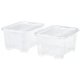 IKEA SAMLA (ИКЕА САМЛА) — Коробка с крышкой, прозрачный 14х18х10 см/1 л — фото 1