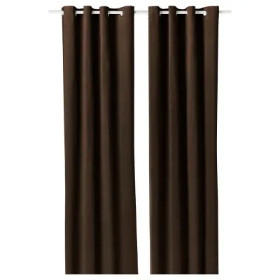 IKEA SANELA (ИКЕА САНЕЛА) — Гардина, 2 шт., темно-коричневый/с петлями 140х280 см