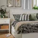 IKEA DAGGBJÖRNBÄR (ИКЕА ДАГГБЙЁРНБЭР) — Пододеяльник и наволочка, темно-зеленый/цветочный узор 150х200/50х60 см — фото 3