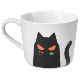 IKEA KUSTFYR (ИКЕА КУСТФИР) — Кружка, узор в кошек белый/черный 36 сл — фото 1