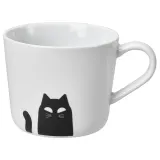 IKEA KUSTFYR (ИКЕА КУСТФИР) — Кружка, узор в кошек белый/черный 36 сл — фото 2
