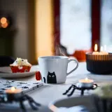 IKEA KUSTFYR (ИКЕА КУСТФИР) — Кружка, узор в кошек белый/черный 36 сл — фото 4