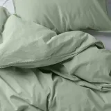 IKEA ÄNGSLILJA (ИКЕА ЭНГСЛИЛЙА) — Пододеяльник и 2 наволочки, бледный серо-зеленый 200х200/50х60 см — фото 2