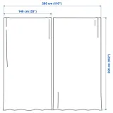 IKEA LENDA (ИКЕА ЛЕНДА) — Гардина, 2 шт., кремовая/с петлями 140х260 см — фото 6