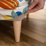 IKEA STRANDMON (ИКЕА СТРАНДМОН) — Чехол для пуфа, Stigsbo разноцветный/бежевый — фото 3
