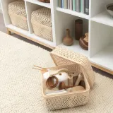 IKEA SMARRA (ИКЕА СМАРРА) — Коробка с крышкой, естественный цвет 30x30x23 см — фото 2