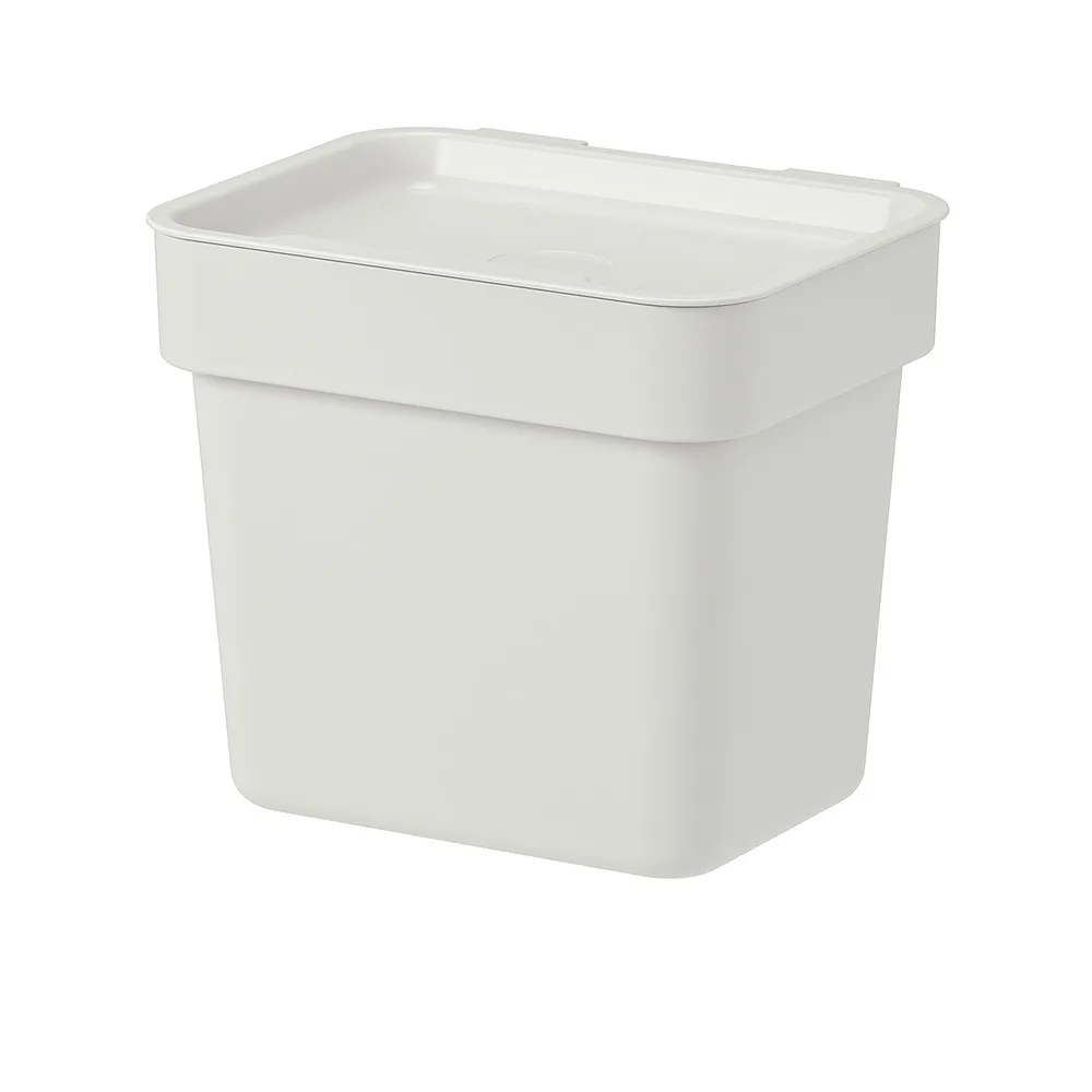 IKEA HÅLLBAR (ИКЕА ХОЛЛБАР) — Контейнер с крышкой, светло-серый 3 л