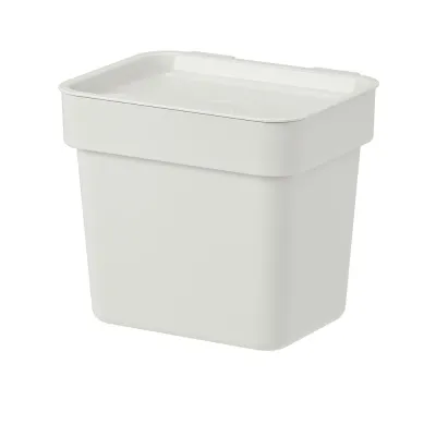IKEA HÅLLBAR (ИКЕА ХОЛЛБАР) — Контейнер с крышкой, светло-серый 3 л