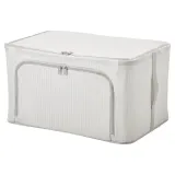 IKEA HEMMAFIXARE (ИКЕА ХЕММАФИКСАРЕ) — Короб для хранения одежды/белья, полоска/белый/серый 34x51x28 см — фото 1