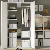 IKEA HEMMAFIXARE (ИКЕА ХЕММАФИКСАРЕ) — Короб для хранения одежды/белья, полоска/белый/серый 34x51x28 см — фото 3
