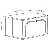 IKEA HEMMAFIXARE (ИКЕА ХЕММАФИКСАРЕ) — Короб для хранения одежды/белья, полоска/белый/серый 34x51x28 см — фото 6