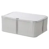 IKEA HEMMAFIXARE (ИКЕА ХЕММАФИКСАРЕ) — Короб для хранения одежды/белья, полоска/белый/серый 34x51x19 см — фото 1