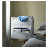 IKEA HEMMAFIXARE (ИКЕА ХЕММАФИКСАРЕ) — Короб для хранения одежды/белья, полоска/белый/серый 34x51x19 см — фото 4