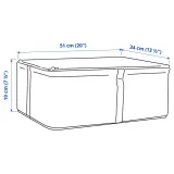 IKEA HEMMAFIXARE (ИКЕА ХЕММАФИКСАРЕ) — Короб для хранения одежды/белья, полоска/белый/серый 34x51x19 см — фото 7