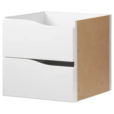 IKEA KALLAX (ИКЕА КАЛЛАКС) — Вставка с 2 ящиками, волна/белый 33x33 см