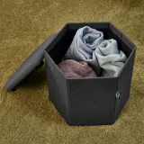 IKEA KJUGE (ИКЕА КЙУГЕ) - Пуф с ящиком для хранения - Книса тёмно-серый — фото 6