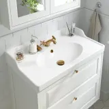 IKEA RUNSKÄR (ИКЕА РУНСКЭР) — Смеситель для раковины, цвет латуни — фото 2