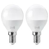 IKEA SOLHETTA (ИКЕА СОЛХЕТТА) — Лампочка LED E14 806 люмен, диммируемая/шар опаловый белый 45 мм — фото 1
