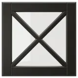 IKEA BODBYN (ИКЕА БОДБИН) — Стеклянная дверца со шпросами, чёрный 40x40 см — фото 1