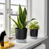 IKEA VÅRDTRÄD (ИКЕА ВОРДТРЭД) — Кашпо с автополивом, для дома/улицы прозрачный/антрацит 15 см — фото 5