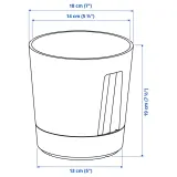 IKEA VÅRDTRÄD (ИКЕА ВОРДТРЭД) — Кашпо с автополивом, для дома/улицы прозрачный/антрацит 15 см — фото 8